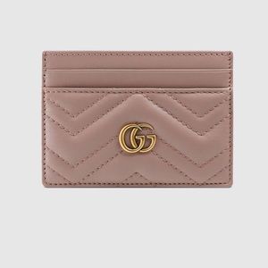 Gucci GG Marmont card case in Dusty Pink